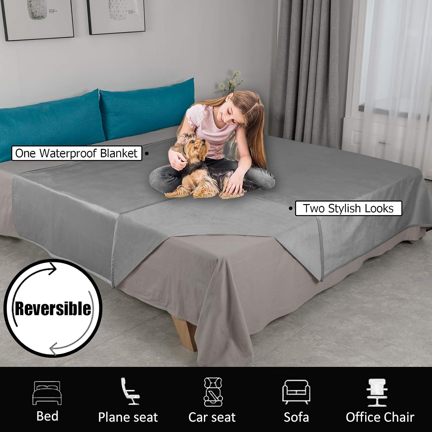 Detalle 2 de Ameritex Waterproof Pet Blanket 82 x 82 Inches