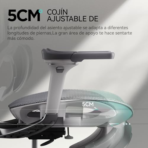 Thumbnail 5 de Hbada E3 Pro Silla de Oficina Ergonomica 🪑 Con Reposapiés Gris