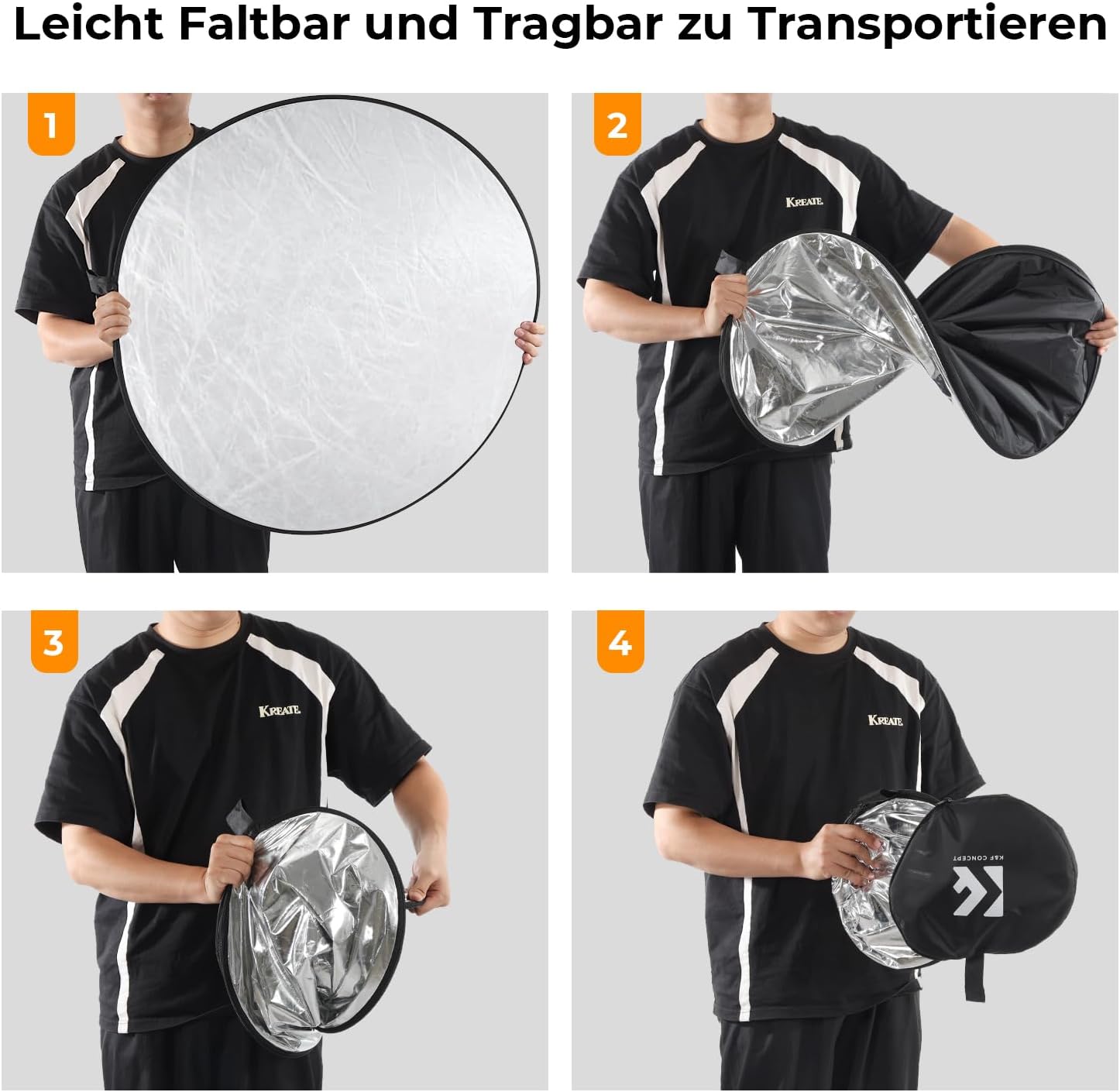 Thumbnail 5 de K&F CONCEPT Reflektor Fotografie 110 cm 5-in-1