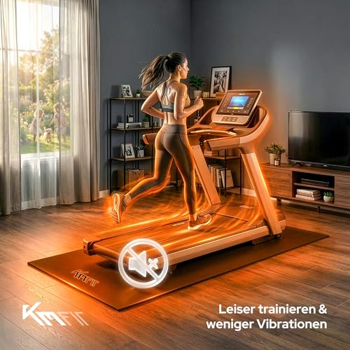 Detalle de KM-Fit Bodenschutzmatte 120x60x0,8 cm – rutschfeste Unterlage für Fitnessgeräte und Boden