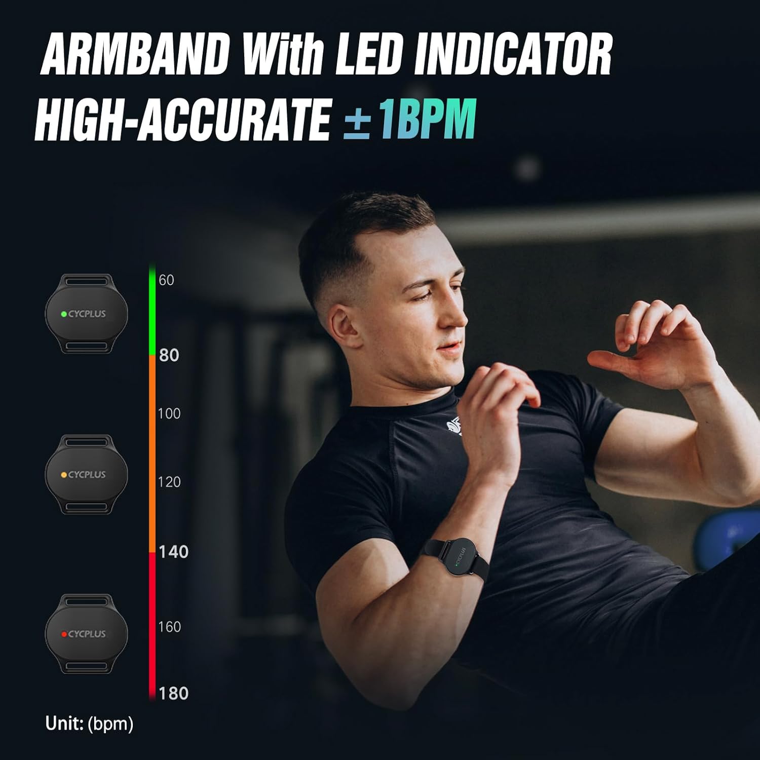 Thumbnail 2 de CYCPLUS Bracciale cardiofrequenzimetro Bluetooth 5.1 + ANT+ con LED zona HR e IP67