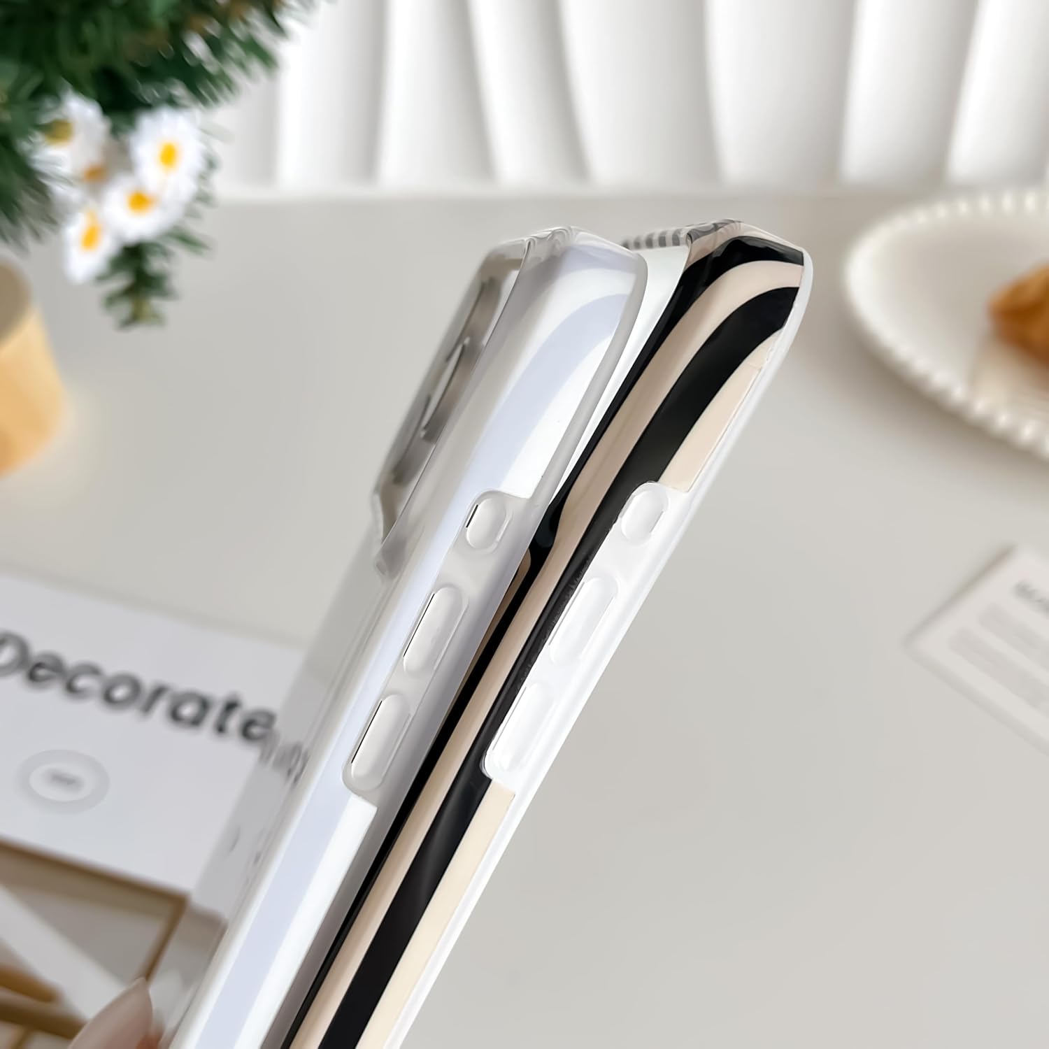Thumbnail 3 de Yeddabox Cute Striped TPU Case for iPhone 17 Pro Max – Slim, Shockproof Shield in Blue & White