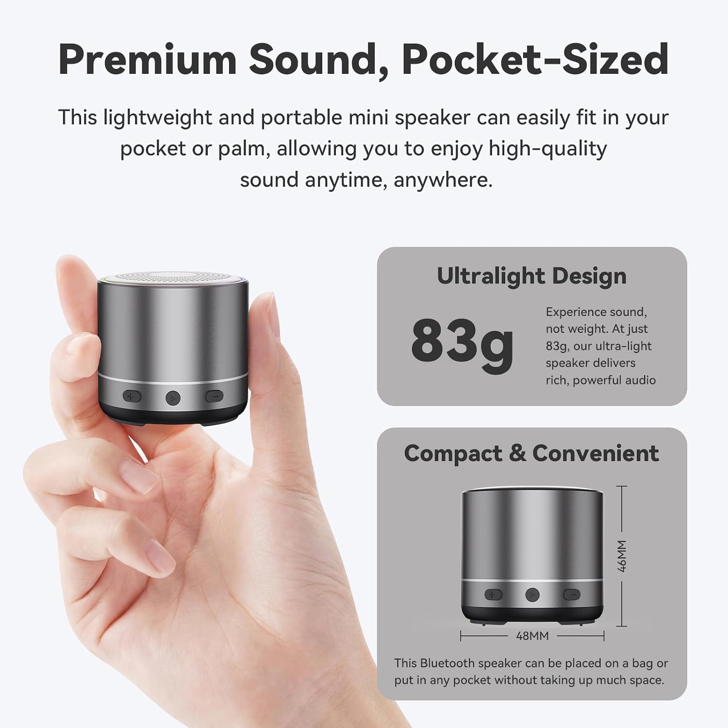 Thumbnail 6 de buwy Mini Bluetooth-Lautsprecher – 83 g, IPX7, Bluetooth 5.4, RGB-Lichteffekte