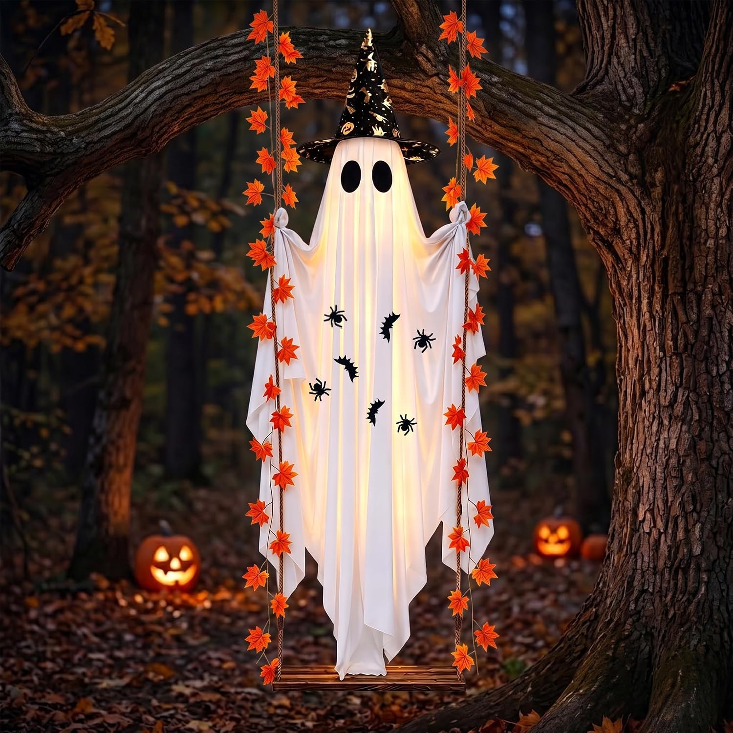 Thumbnail 5 de Mildstrike HY-54FT 5.4-Foot Hanging Halloween Ghost with 8-Mode LED Lights