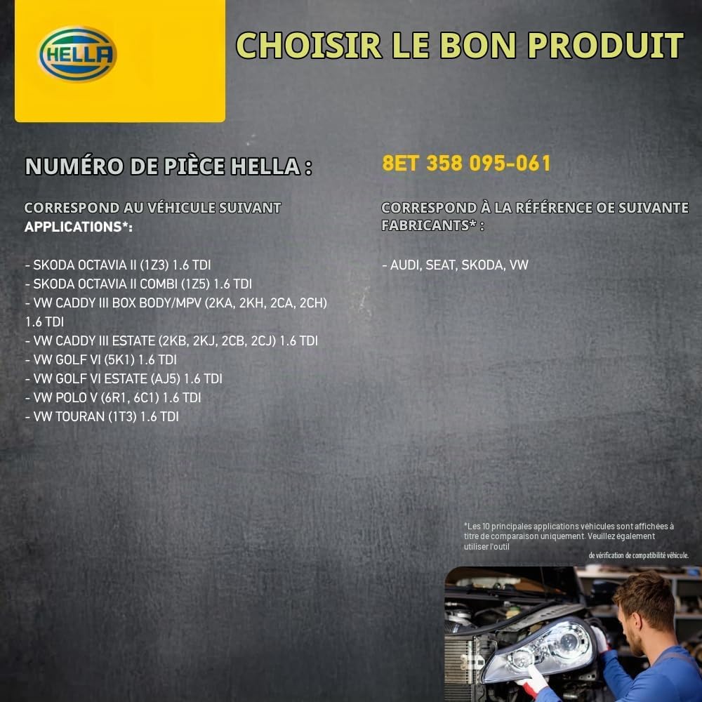 Detalle de HELLA 8ET 358 095-061 luchtmassameter, 3-polig en geschroefd
