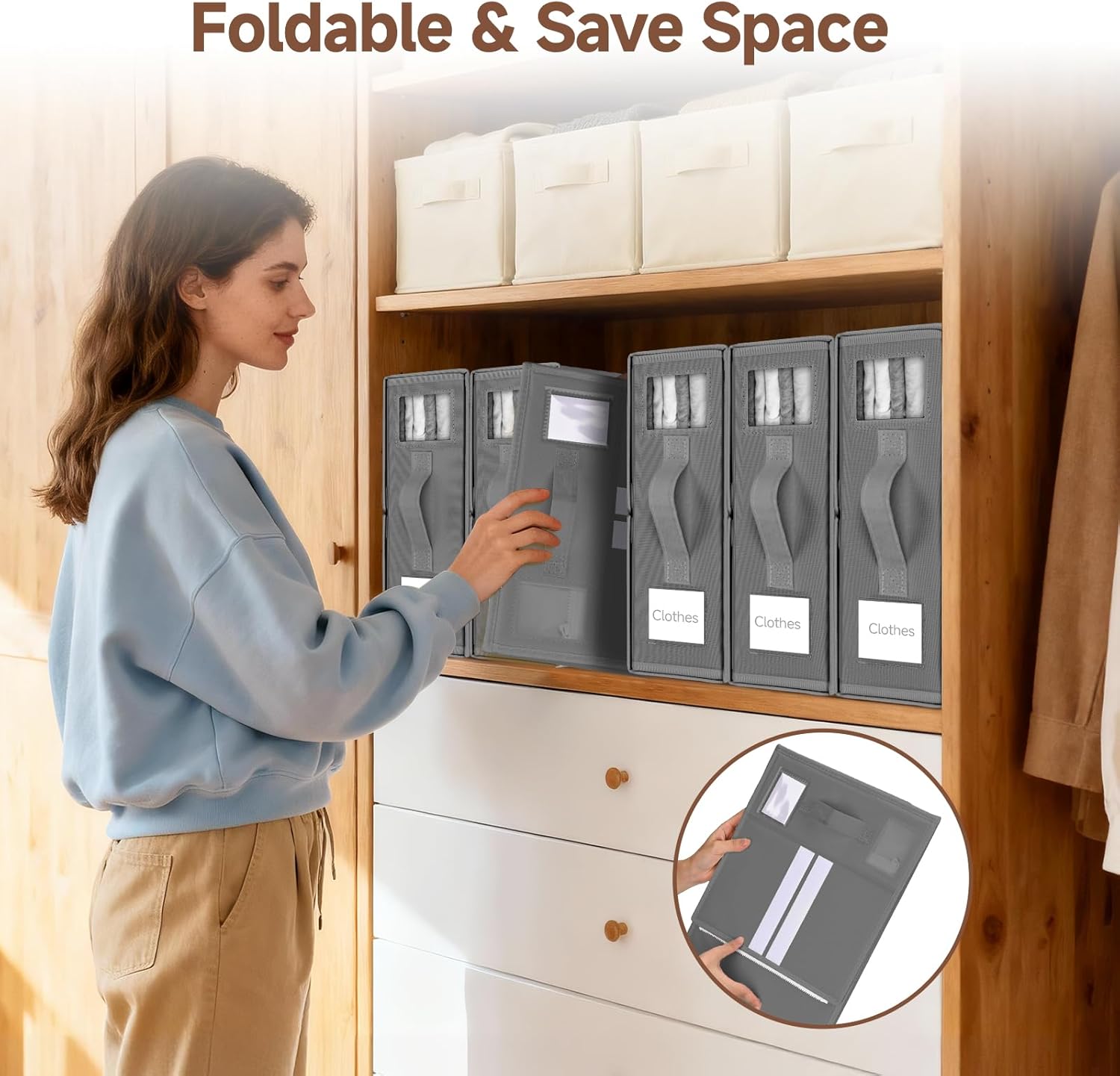 Thumbnail 3 de Boic Bettwäsche Organizer 2er-Set – Faltbar, Unterbett Aufbewahrung