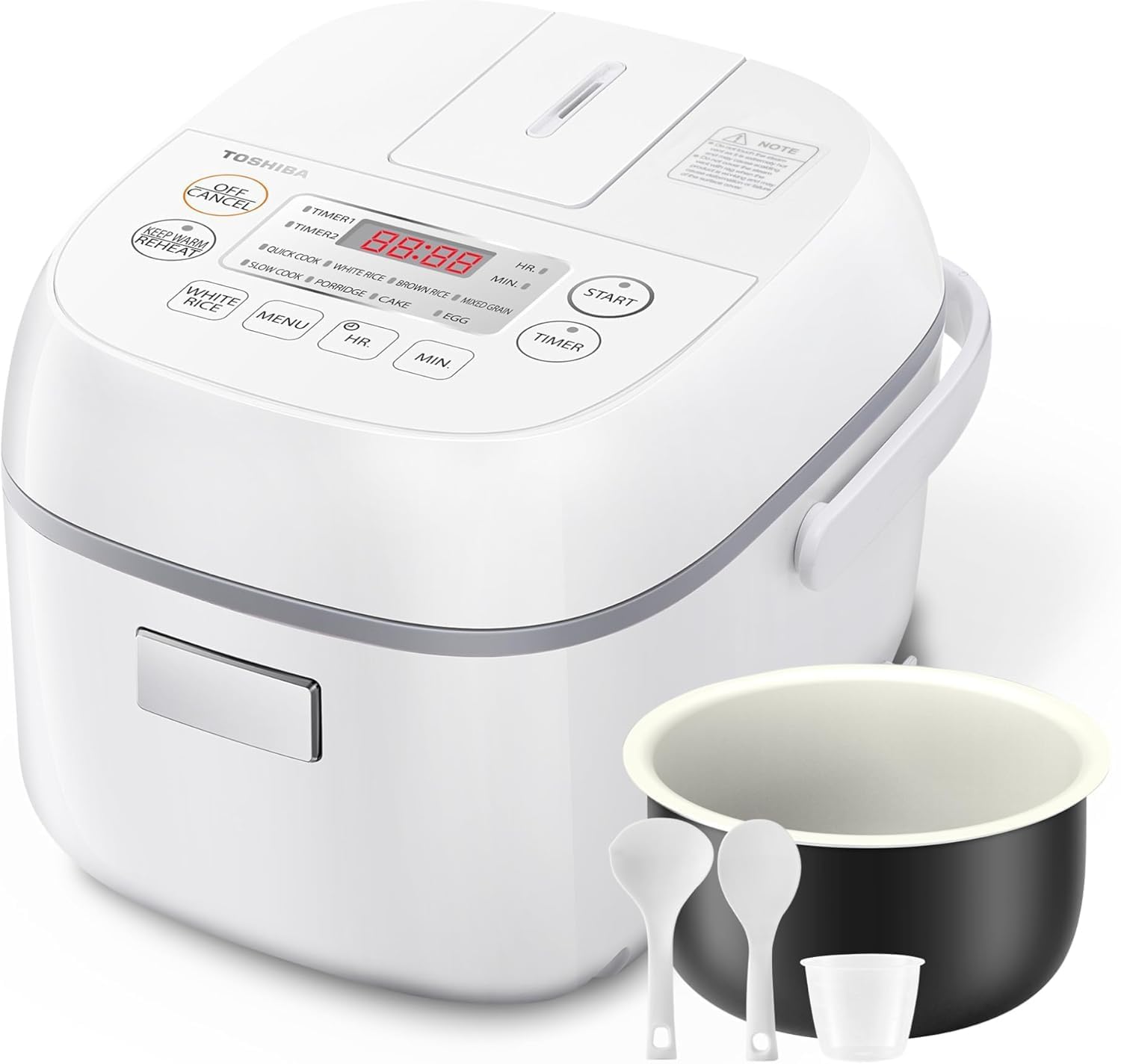 Detalle de TOSHIBA RC-5DSTCA(W) Rice Cooker, 3-Cup, 8 Functions, Fuzzy Logic