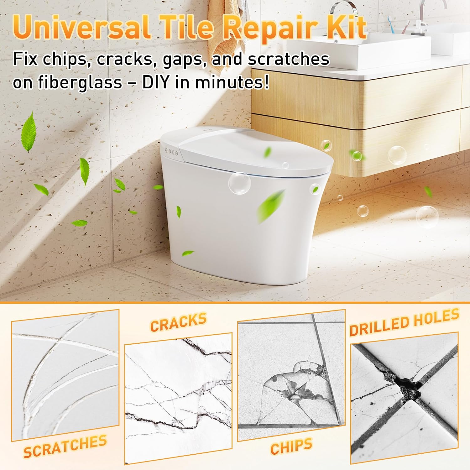 Detalle 2 de Surface Repair Kit for Tubs, Tiles, Countertops & Shower Trays – Fix Chips, Cracks & Scratches