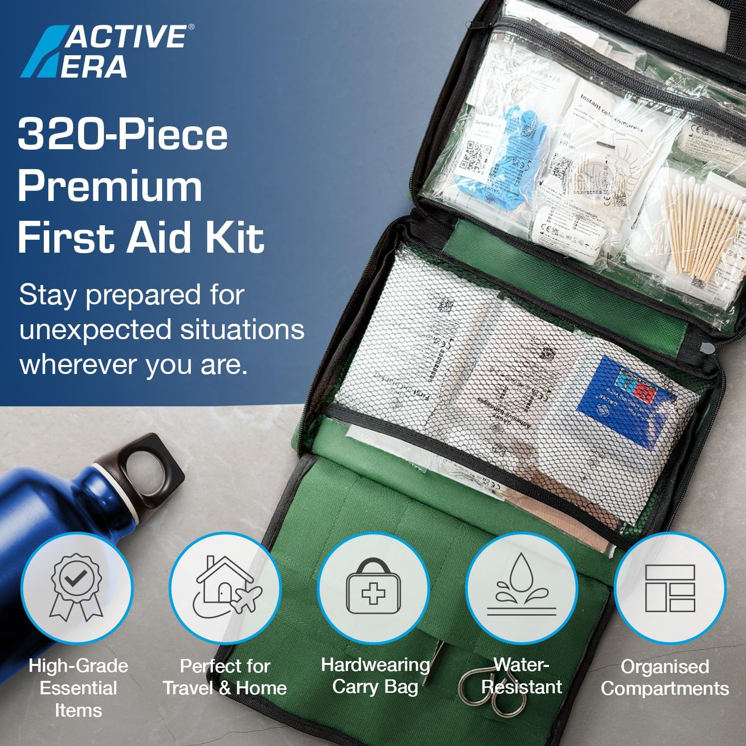 Detalle 2 de 320 Piece Premium First Aid Kit Bag — First Aid 🩹