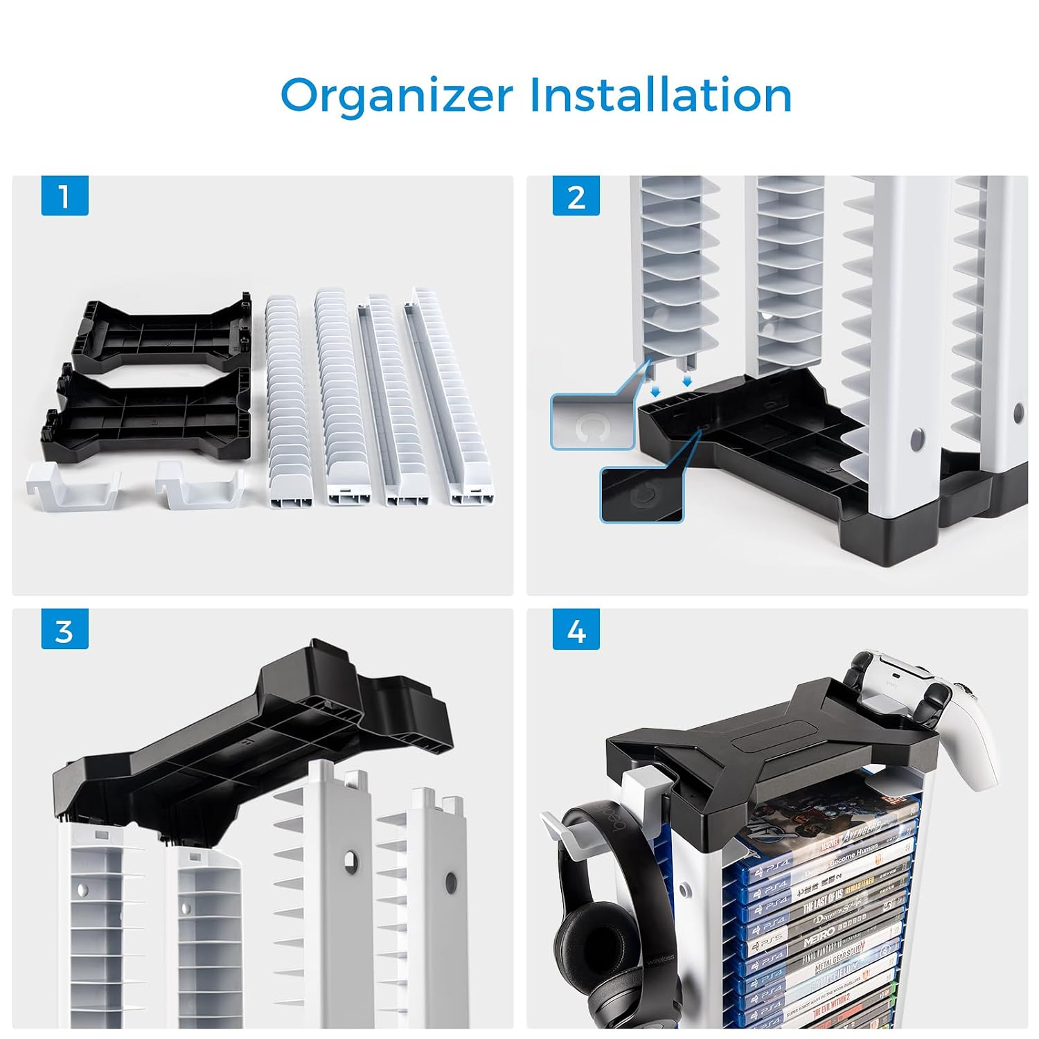 Detalle 2 de ASFSKY Video Game Storage Tower 46-Game