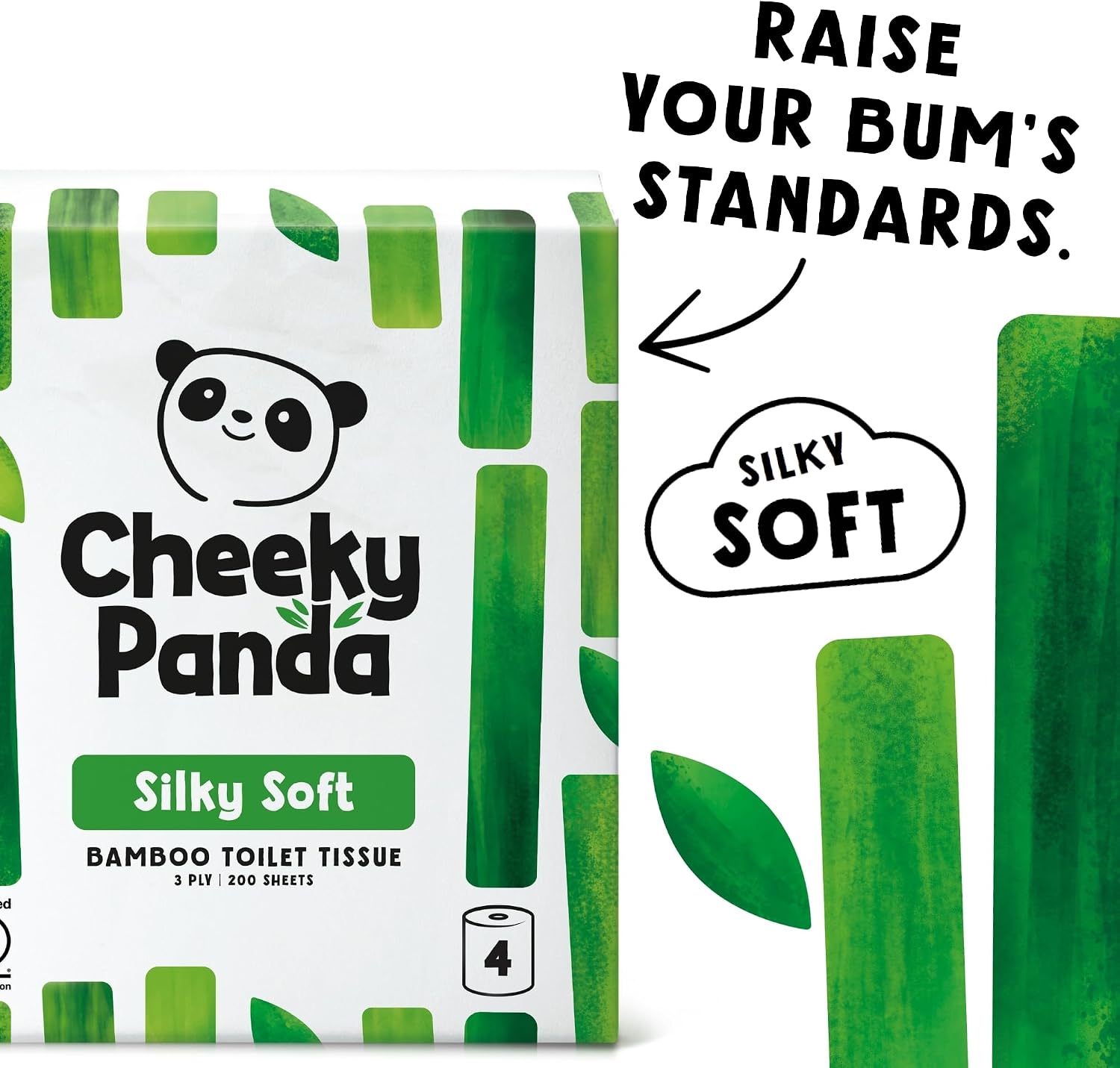 Detalle de The Cheeky Panda toalettpapper i bambu, 3-lager och oparfymerat