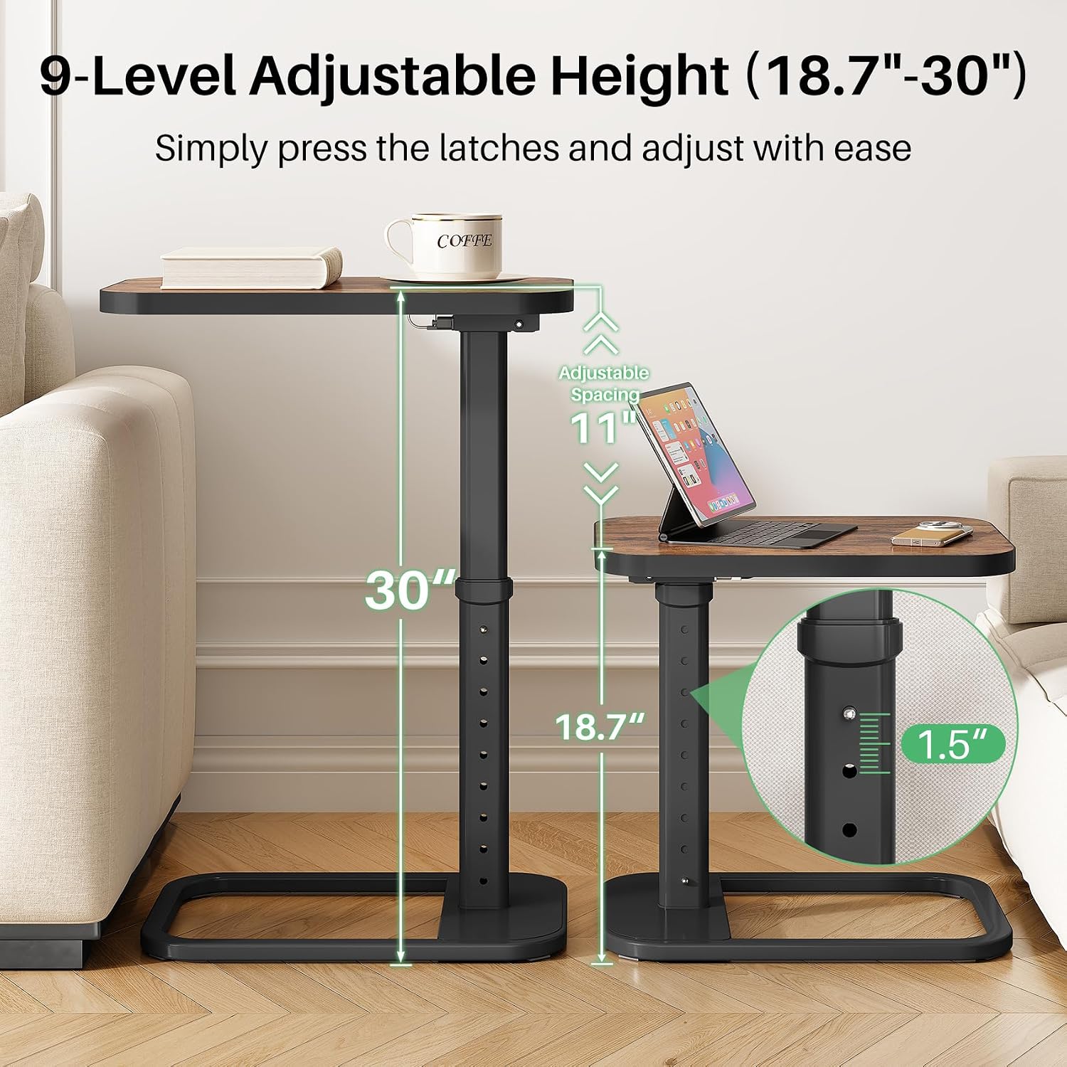 Thumbnail 1 de Kitstorack Upgraded TV Tray Table 19-30 in