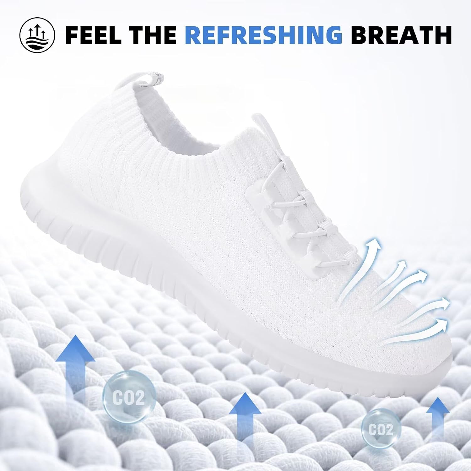 Detalle de TIOSEBON Slip On Shoes Women: Lightweight, Breathable Walking Trainers with Memory Foam