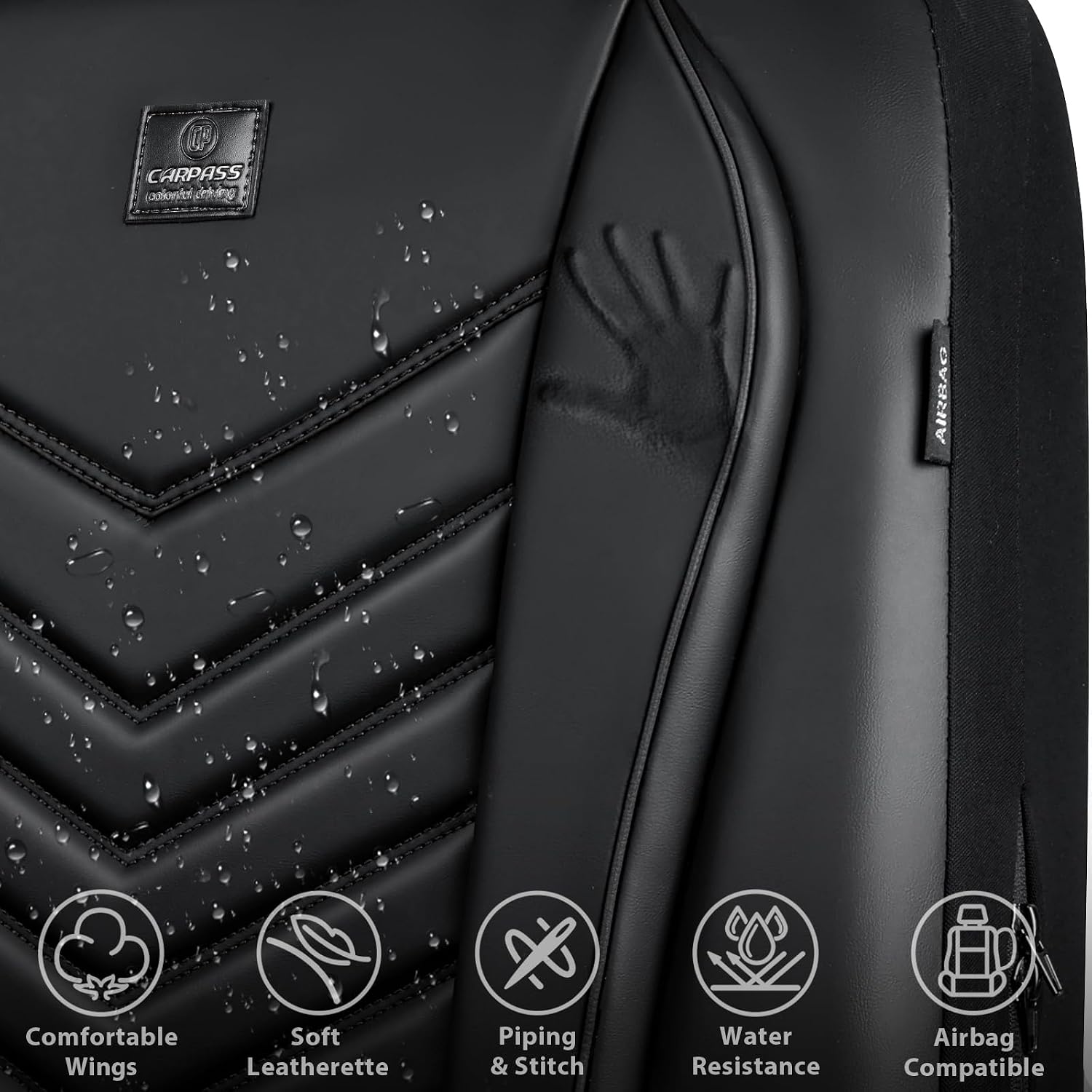 Thumbnail 4 de CAR PASS 3D Foam Faux Leather Seat Covers — Waterproof
