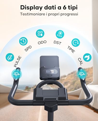 Thumbnail 7 de Toputure Cyclette da Casa con App – 100 Livelli di Resistenza, Volano 15 kg e Sistema di Ammortizzazione