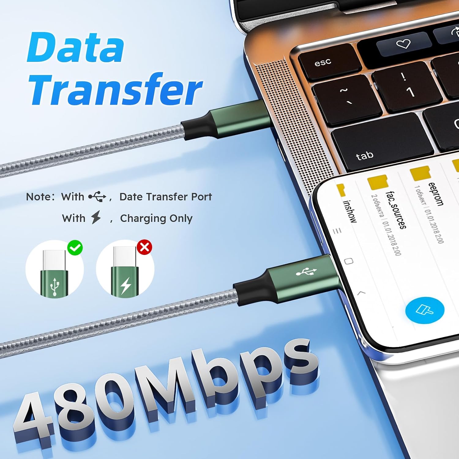 Detalle de USBC to USBC Cable, 4 in 1 USB C Multi Charging Cable for Multiple Devices