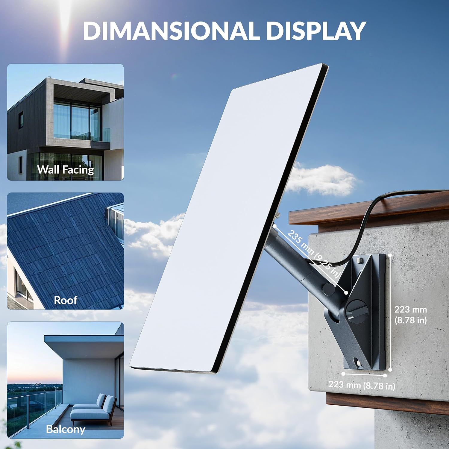 Detalle de Starlink Gen 3 Mount Kit: Heavy-Duty Aluminum Roof/Wall Mount for Starlink V3