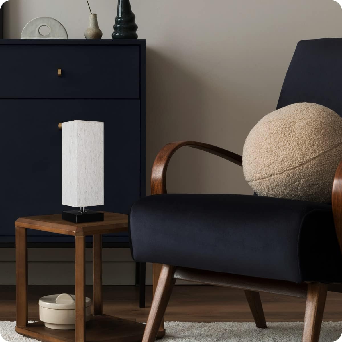 Thumbnail 6 de Soilsiu TD-002S Table Lamp with Solid Wood Base and Beige Fabric Shade