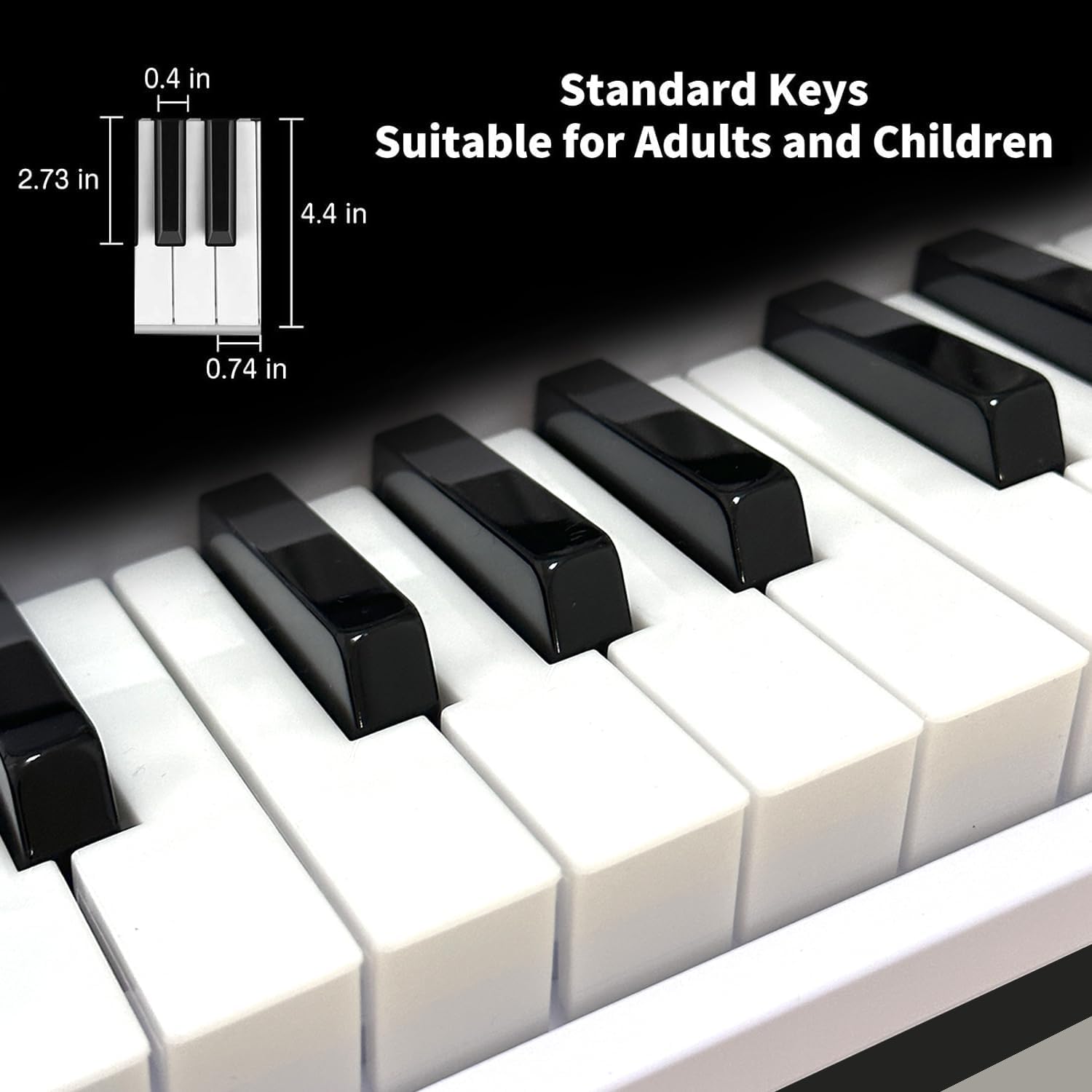 Detalle 2 de Funtaki FUN-6113K-WH digitalpiano med 61 tangenter, ljus och MIDI