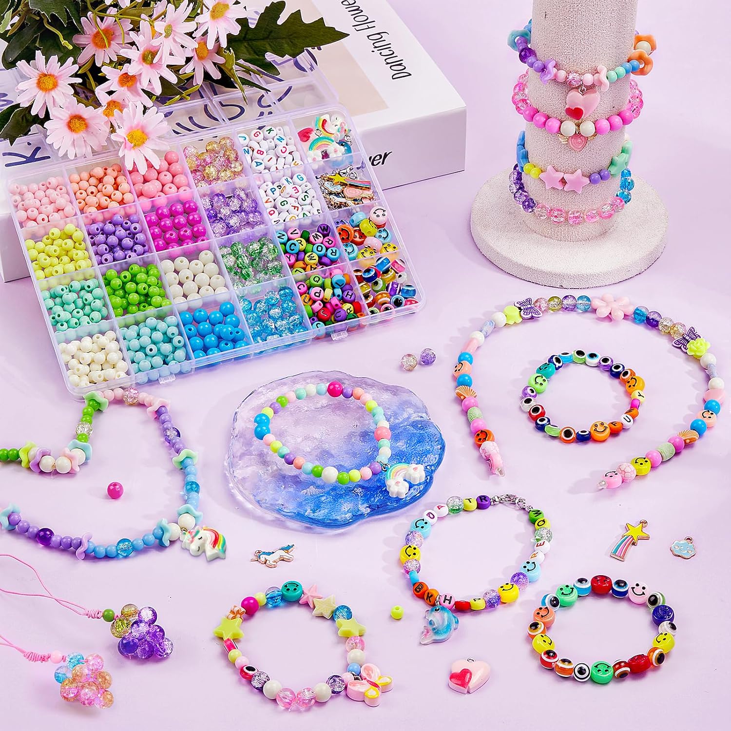 Thumbnail 2 de Bridokit Perlen-Set für Kinderarmbänder – 2 Boxen mit 46 Arten zum Auffädeln, Kreativ-Bastelset ab 4/5/6/7/8/9 Jahren