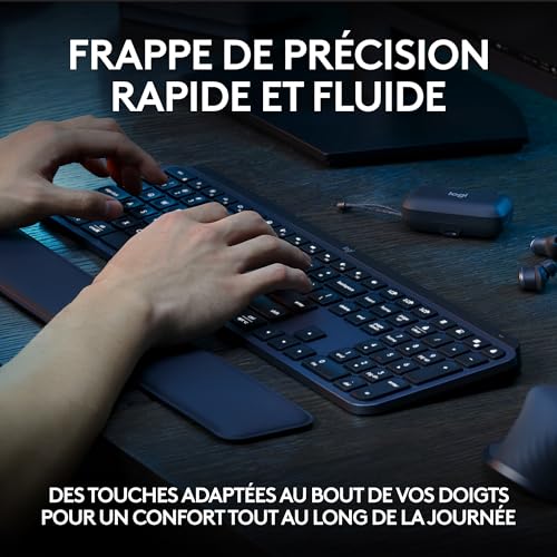Detalle 2 de Logitech MX Keys S Clavier sans Fil – Gris, Rechargeable USB‑C