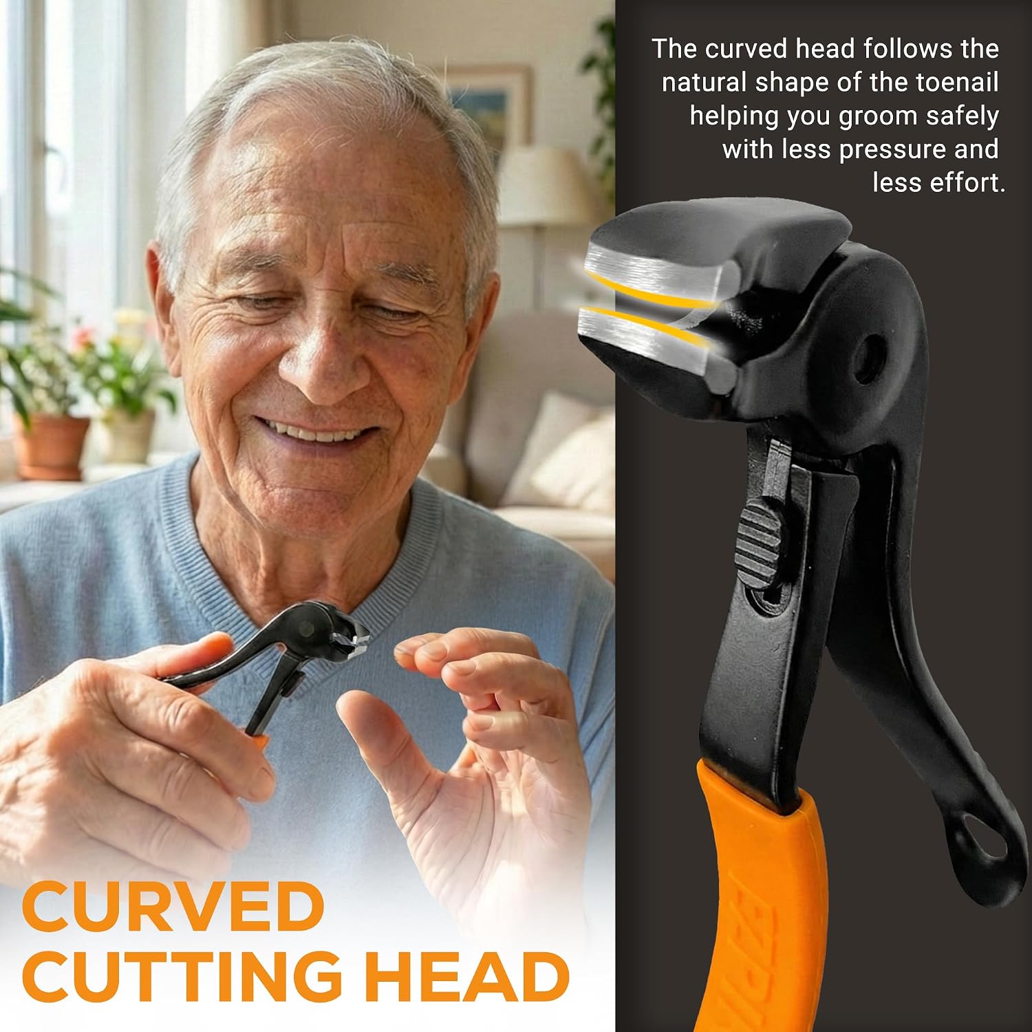 Detalle 2 de EZPIK Thick Toe Nail Clippers for Seniors with Nail File Set