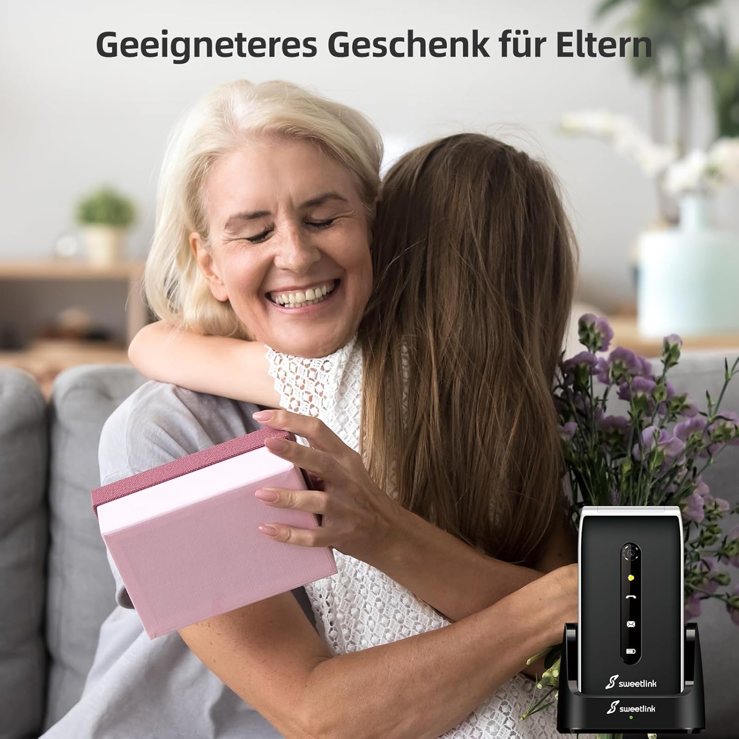 Thumbnail 6 de SweetLink F1PLUS Seniorenhandy: Klapphandy mit SOS, Großtasten, Akku 1000 mAh und Ladestation
