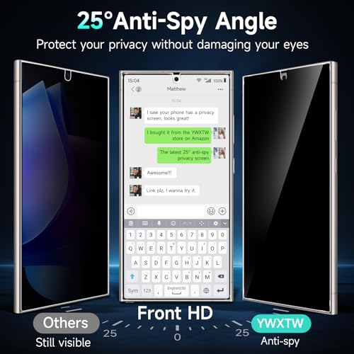 Thumbnail 2 de YWXTW EZ Unlock Samsung Galaxy S24 Ultra privacy protector 2-pack