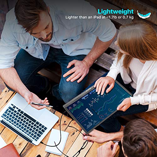 Detalle de KYY Portable Monitor 15.6" 1080P: Slim, versatile screen extender with cover
