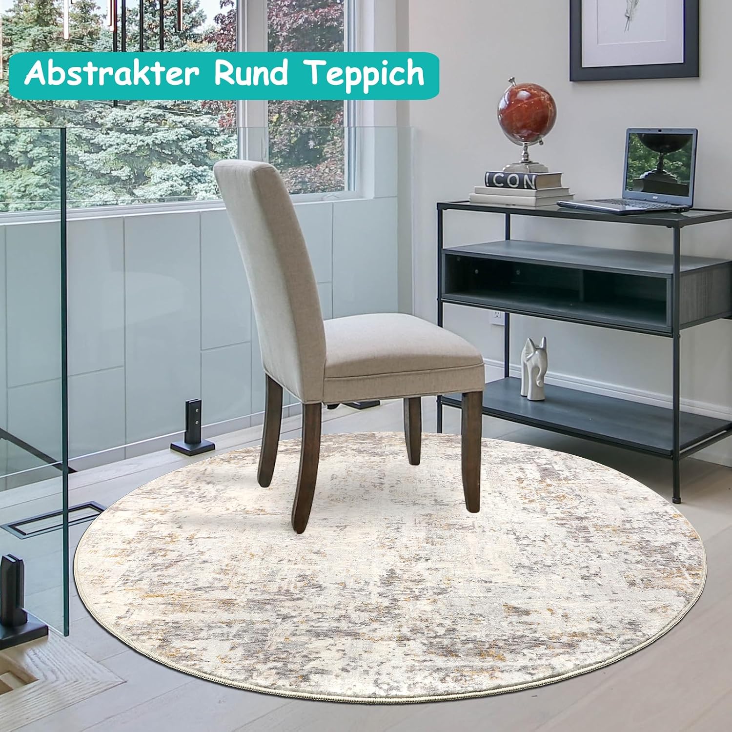 Detalle 2 de Capslpad Abstrakt Teppich 135 cm rund