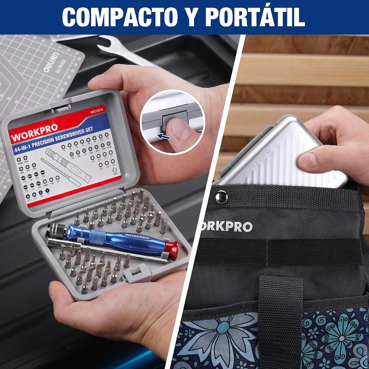 Thumbnail 5 de WORKPRO Juego de Destornilladores de Precisión 44 en 1