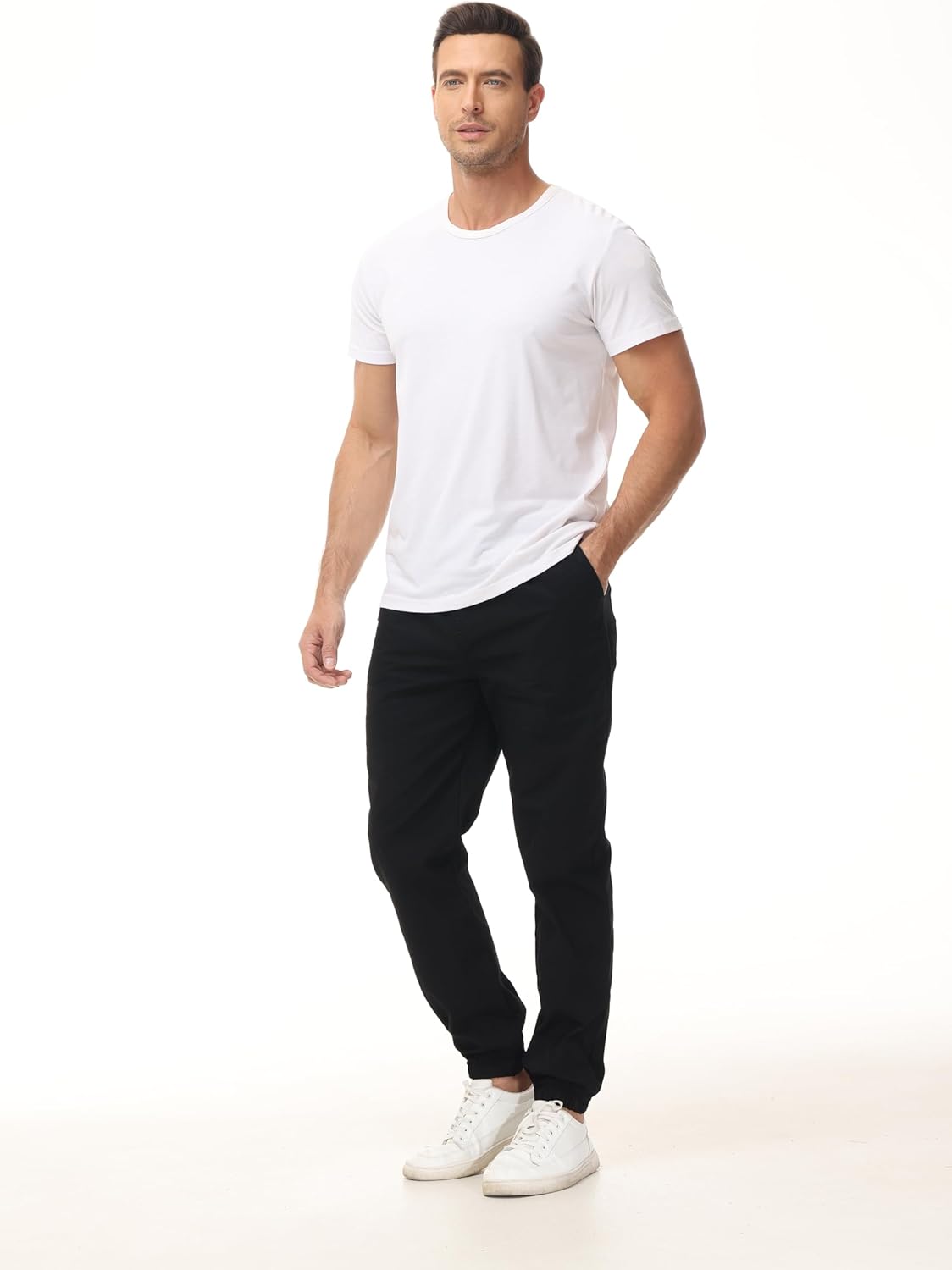 Thumbnail 2 de LIUPMWE Herren Hose Chino Cargo Jogginghose – Baumwolle, elastischer Bund, Kordelzug, Seitentaschen