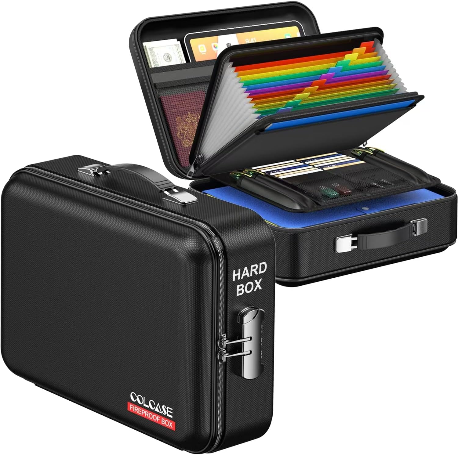 Detalle de COLCASE HBox001 Fireproof Document Box with Combination Lock and Hard Shell