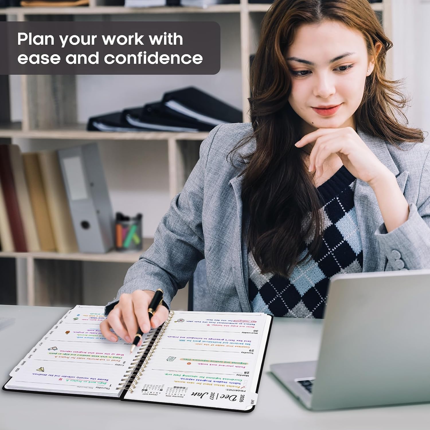 Detalle 2 de JEJEGO J003-2627-A5-C 2027 Planner, A5 Weekly & Monthly Hardcover