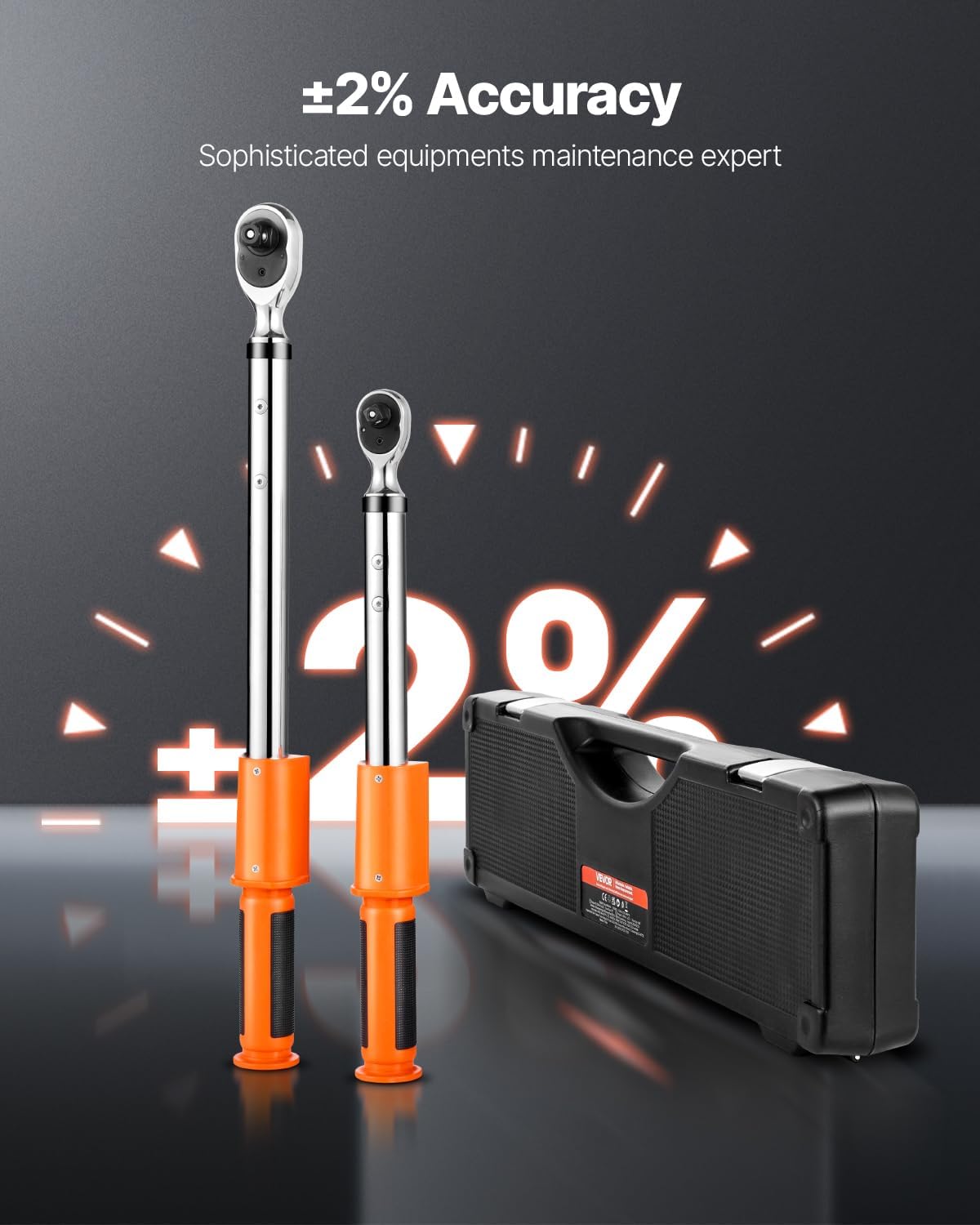 Detalle de VEVOR SX3812 Digital Torque Wrench Set, 3/8 and 1/2-Inch Drives