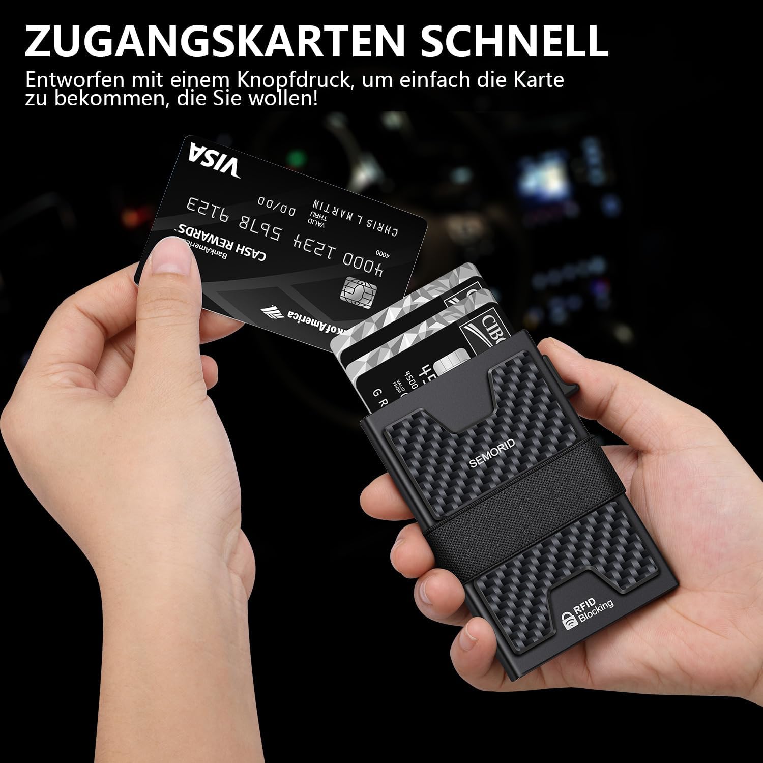 Detalle de SEMORID Slim RFID metal wallet