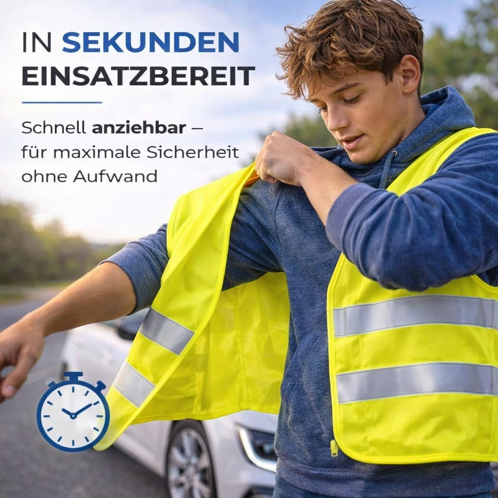 Thumbnail 6 de 2X Gilet di Sicurezza Auto 2026 Giallo ISO20471