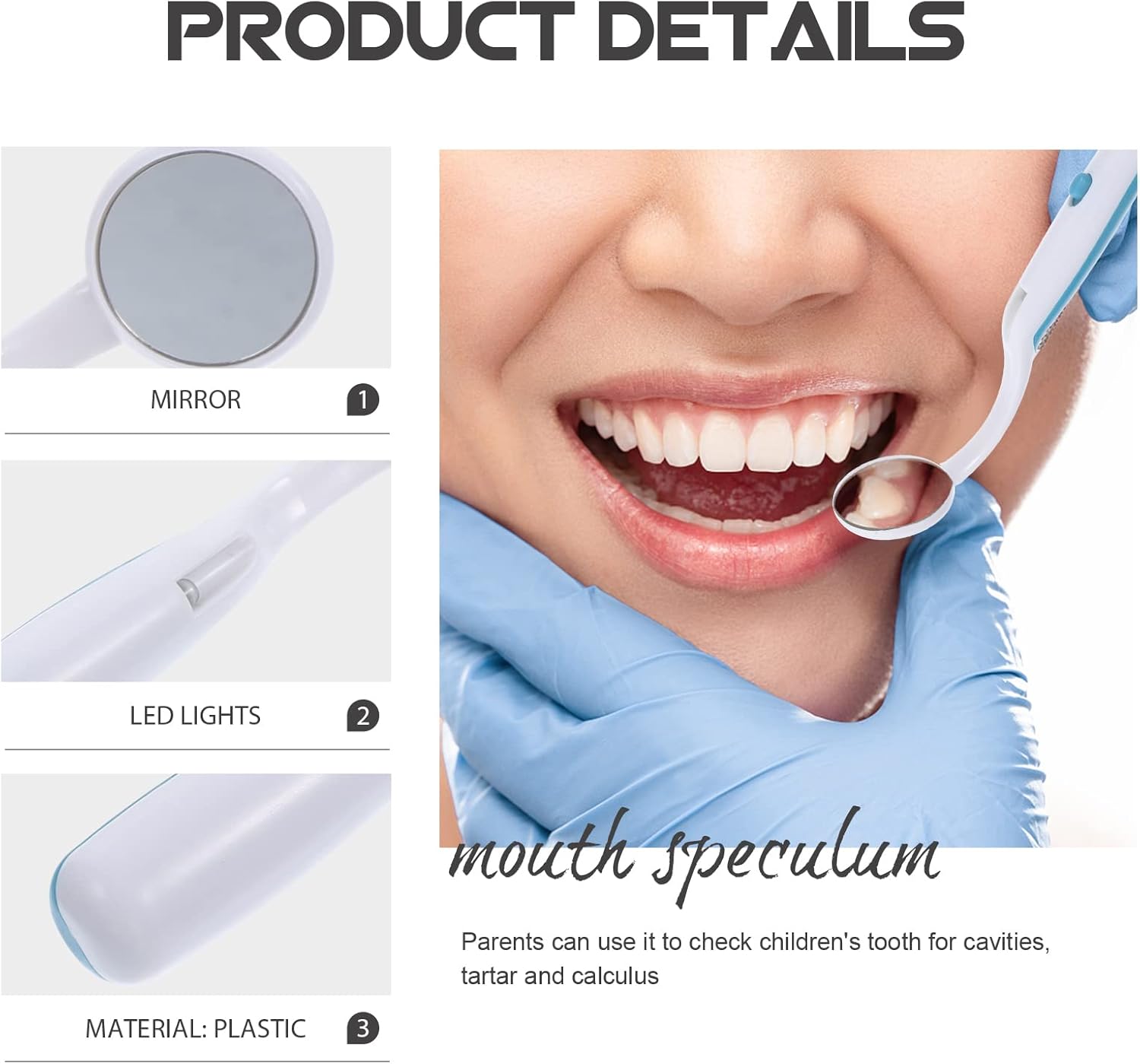 Thumbnail 1 de MILISTEN LED-Mundspiegel (2er-Set) mit Anti-Beschlag für Zahninspektion, Make-up und Pflege