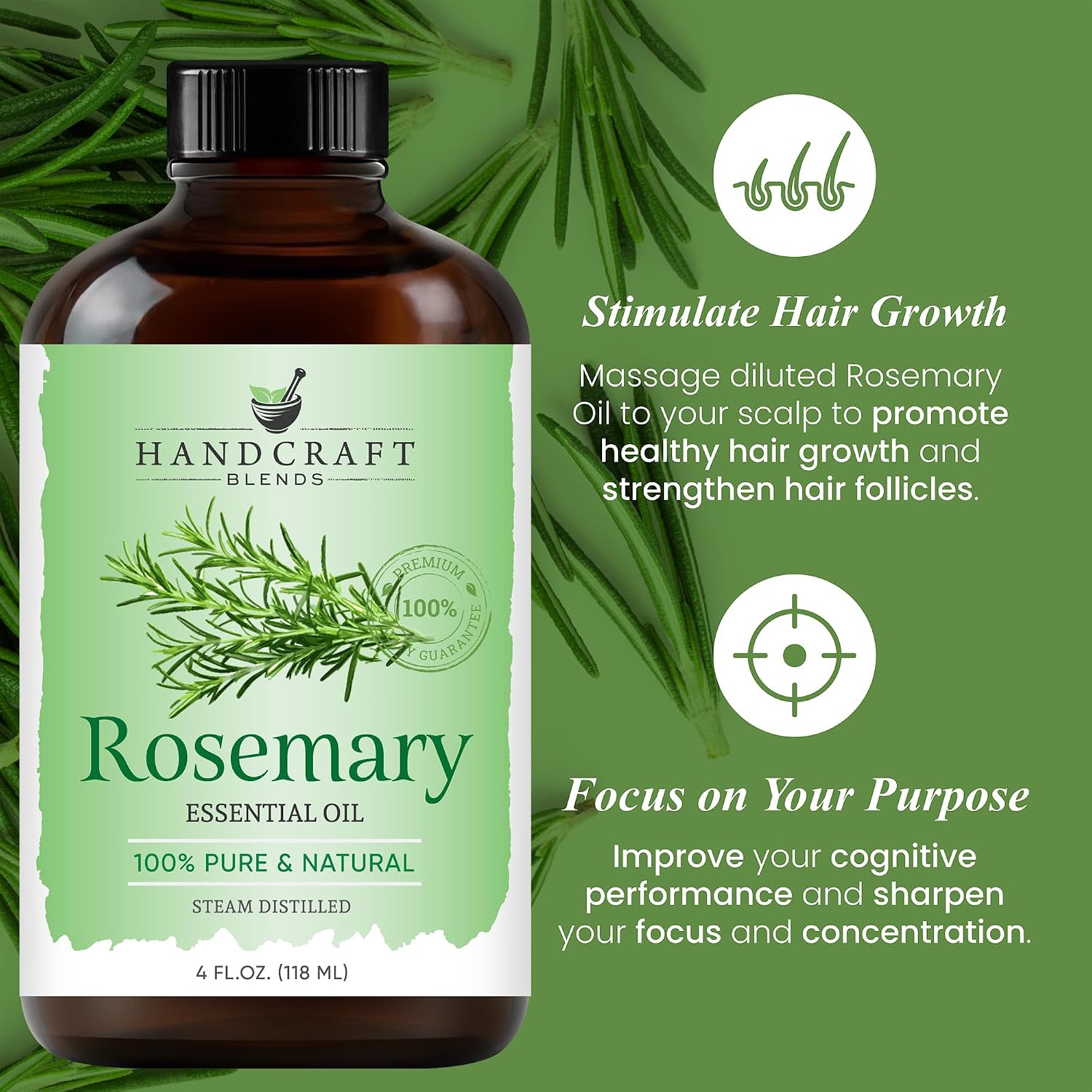 Detalle 2 de Handcraft Blends UK-HB-Rosemary-118 Rosemary Essential Oil, 118 ml