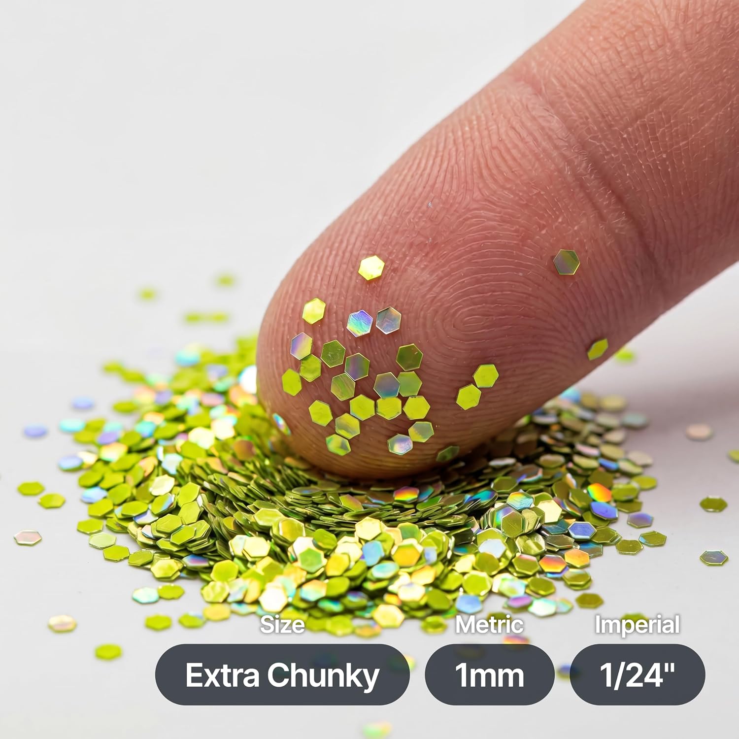Thumbnail 5 de Lime Green holographic biodegradable glitter 100g