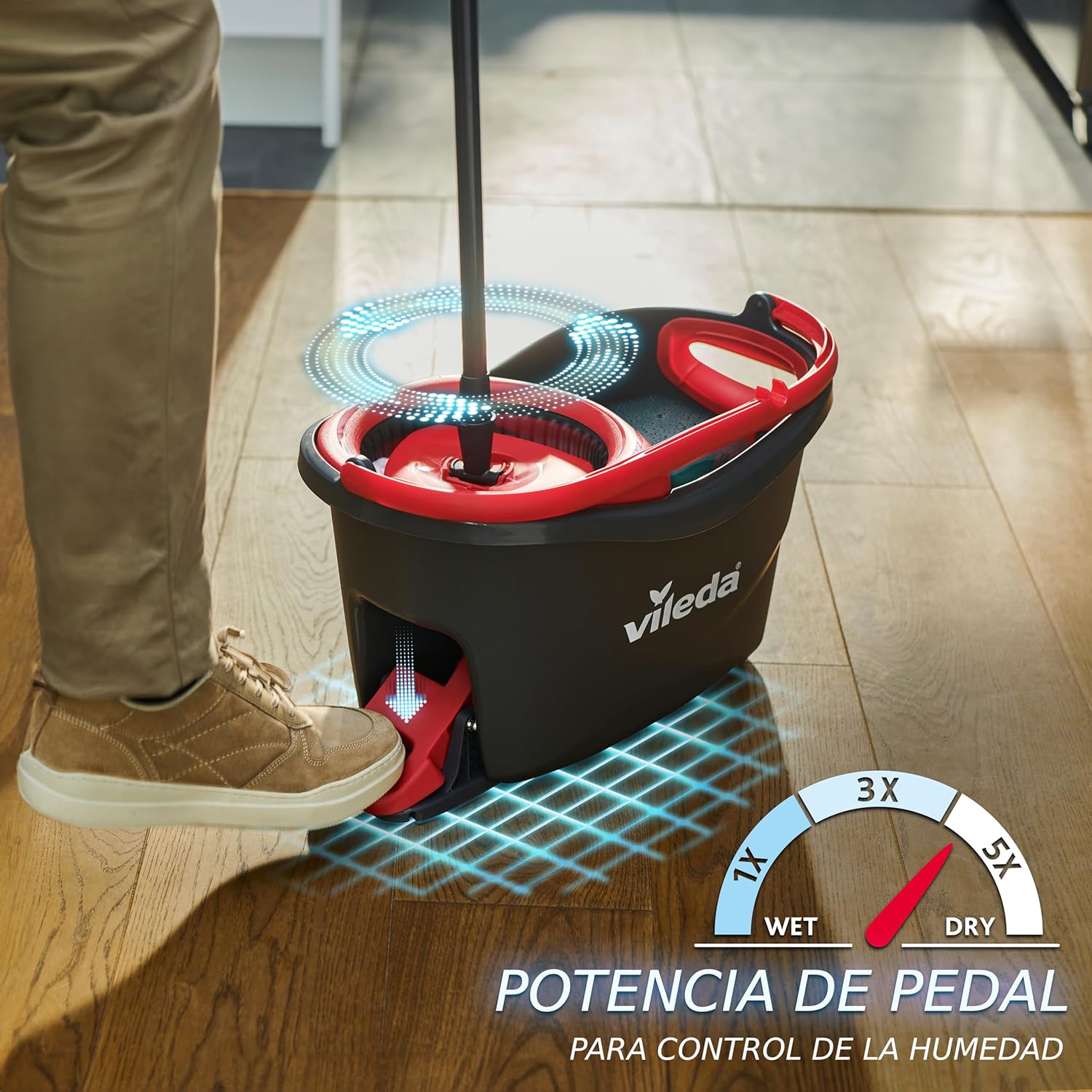 Detalle 2 de Vileda Turbo 3en1 Mopa de Suelo 85-123 cm