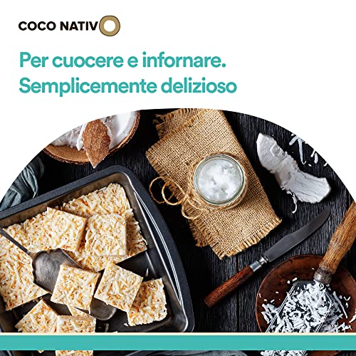 Detalle de CocoNativo Olio di Cocco Bio 1000 ml: versatile per cucina, capelli e pelle