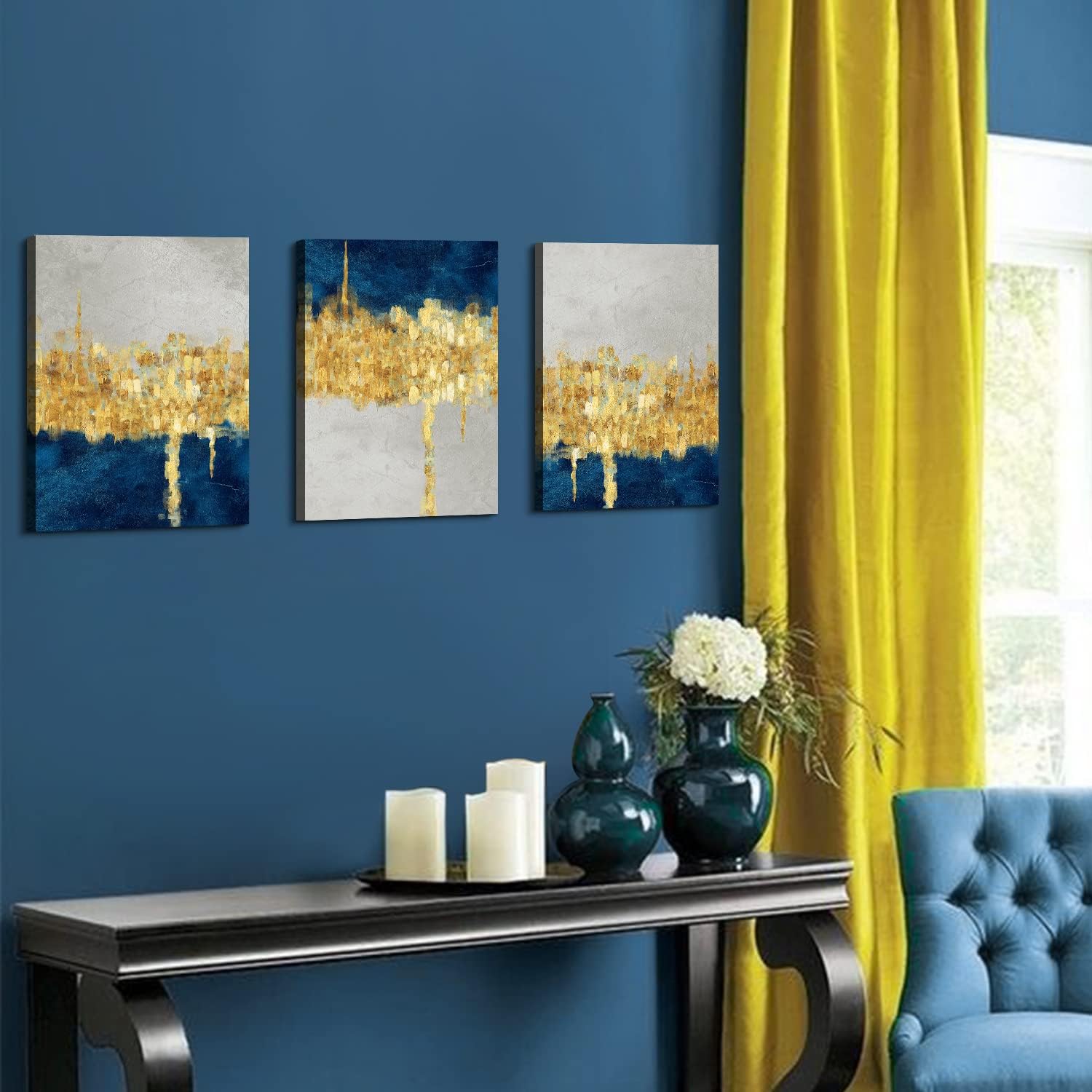 Thumbnail 5 de AREBOLO Blue Abstract Wall Art 12x16 🖼️