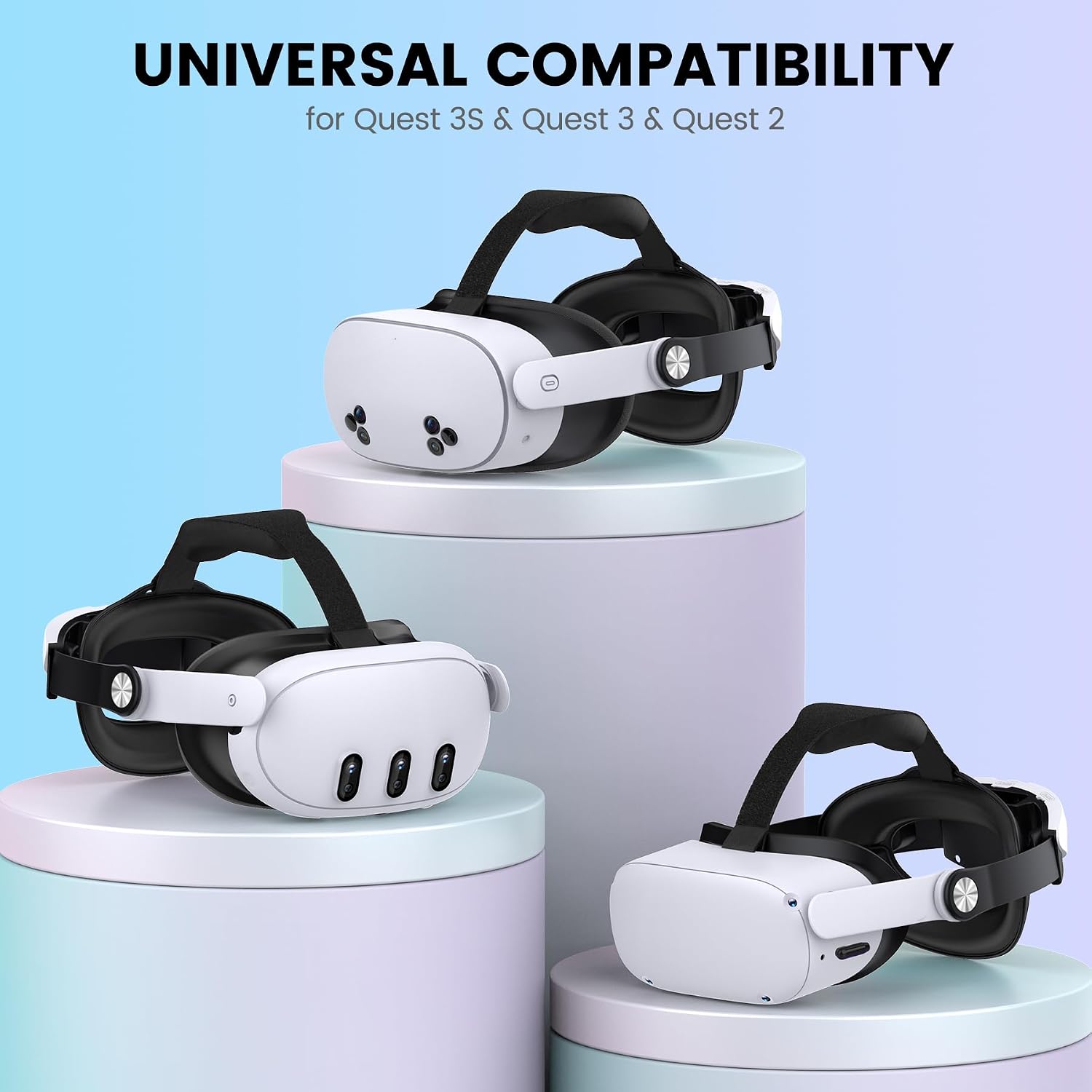 Thumbnail 3 de VR Headstrap Compatible for Quest 3S/Quest 3/Quest 2 – Adjustable Comfort Head Strap with Enhanced Support