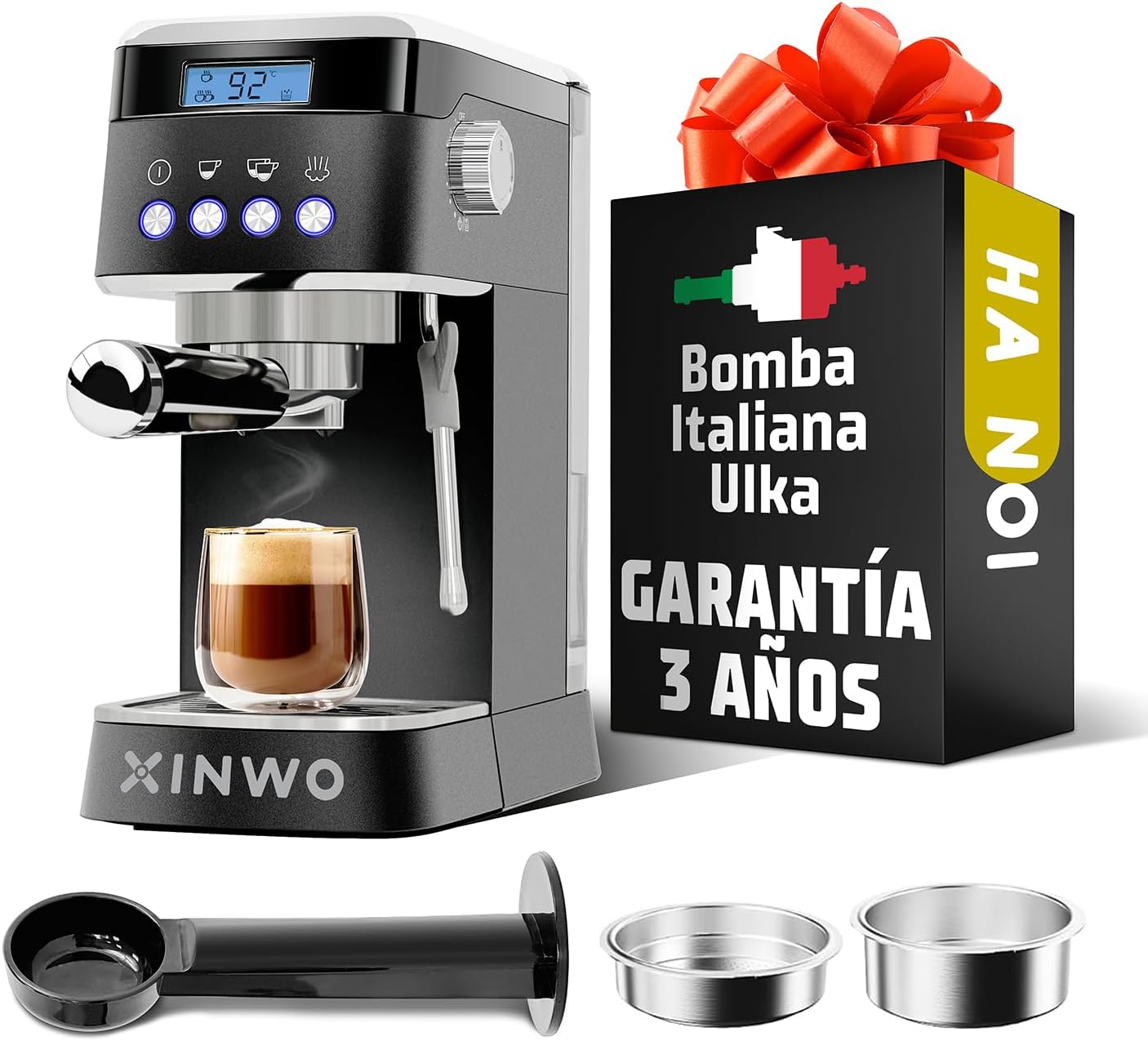Detalle de XINWO Hanoi Cafetera Retro 1.2L 20 Bar