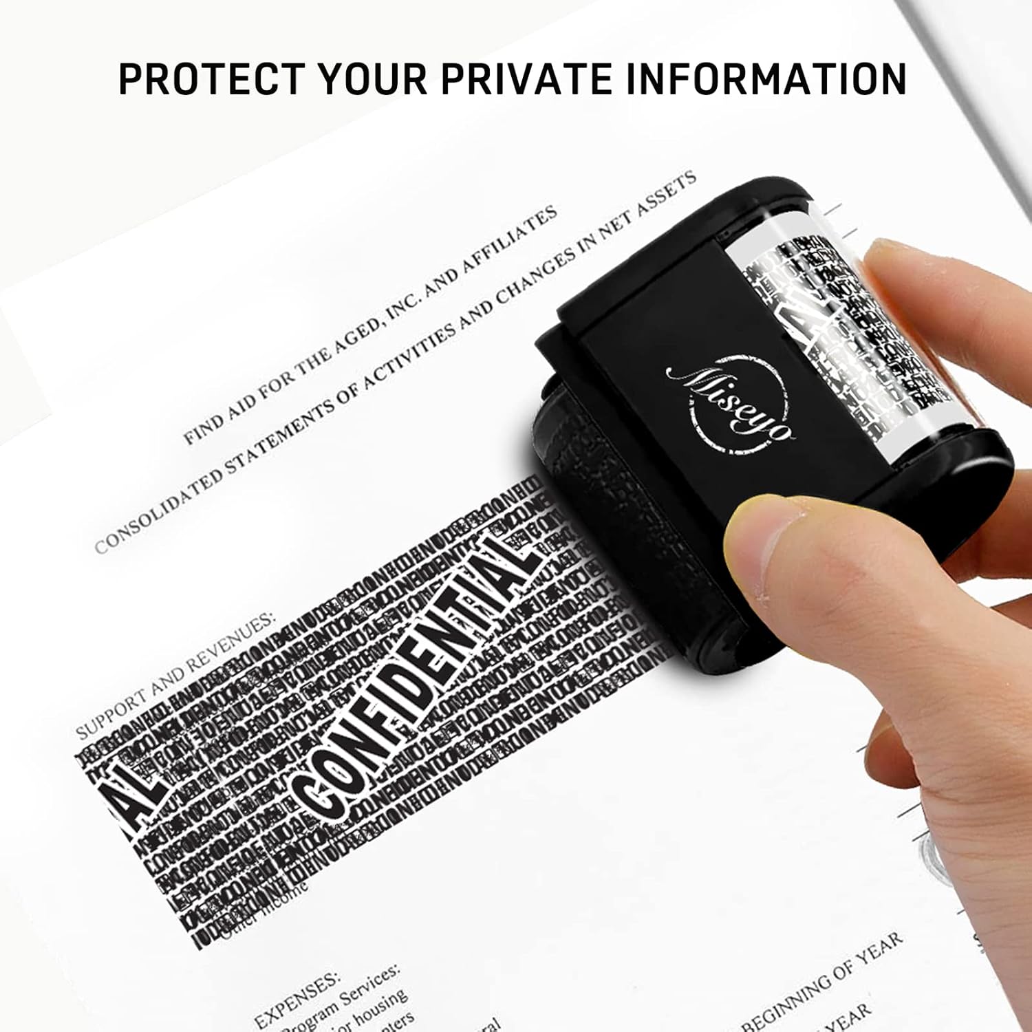 Thumbnail 3 de Miseyo Identity Theft Roller Stamp 1.5in