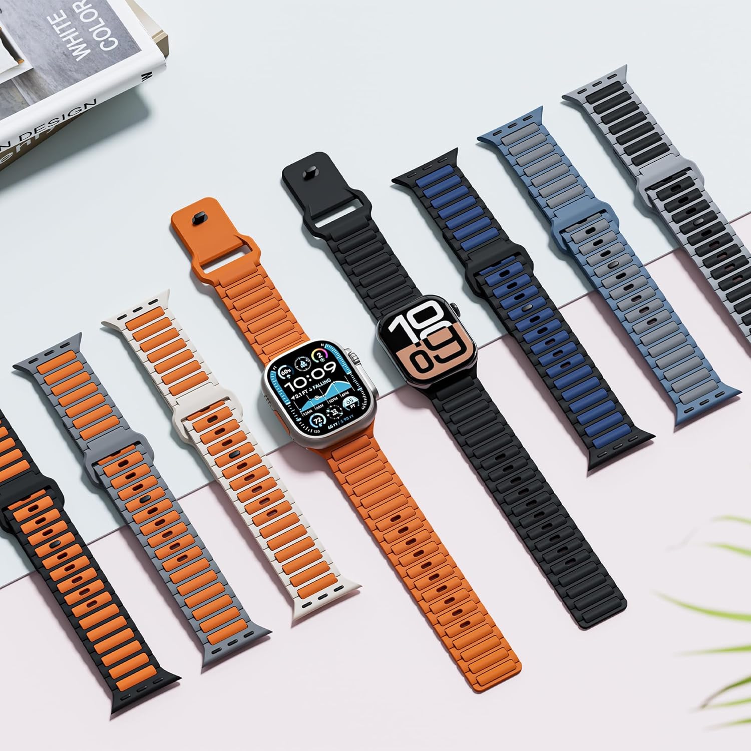 Thumbnail 5 de Sport Straps for Apple Watch – Dual‑Tone Silicone Band (38/40/41/42mm & 42/44/45/49mm) for Series 2–10 and Ultra 2
