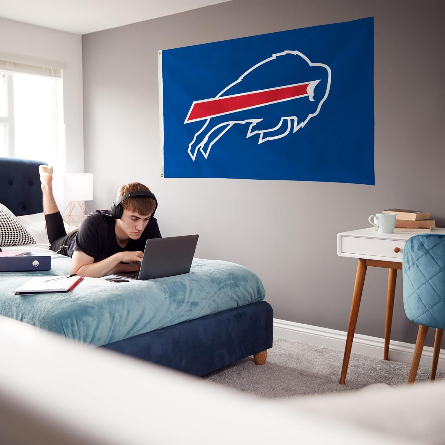 Detalle de Rico Industries NFL Standard 3' x 5' Banner Flag (Single-Sided) for Indoor or Outdoor Home Décor