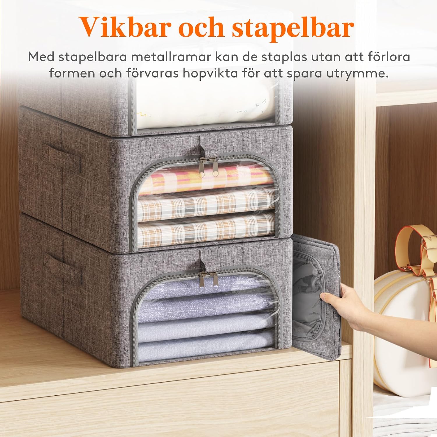Detalle de Lifewit LH24192.01FG.V1.M01 förvaringslådor, 4-pack, 25 liter