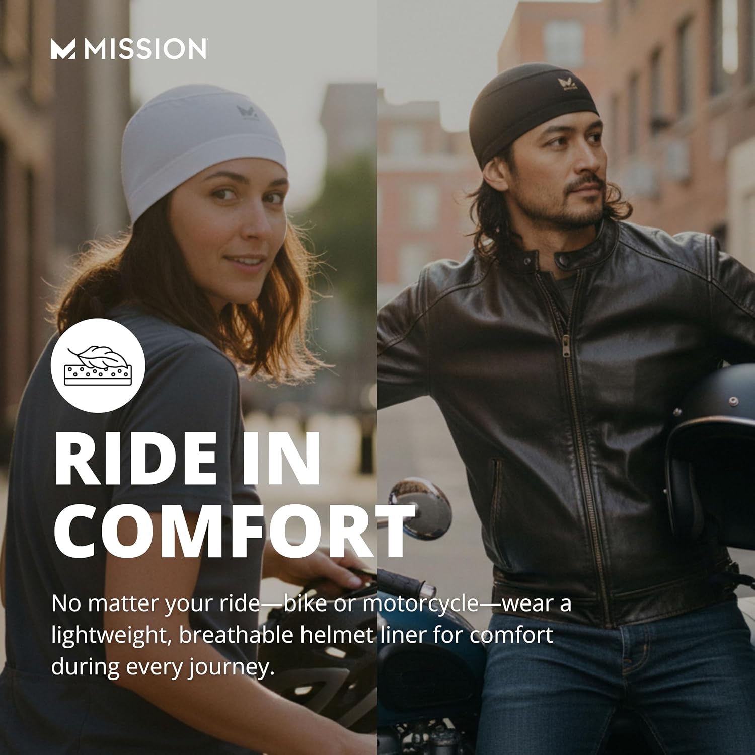 Detalle de MISSION Cooling Helmet Liner: Lightweight, Breathable, and UPF 50 Sun Protection